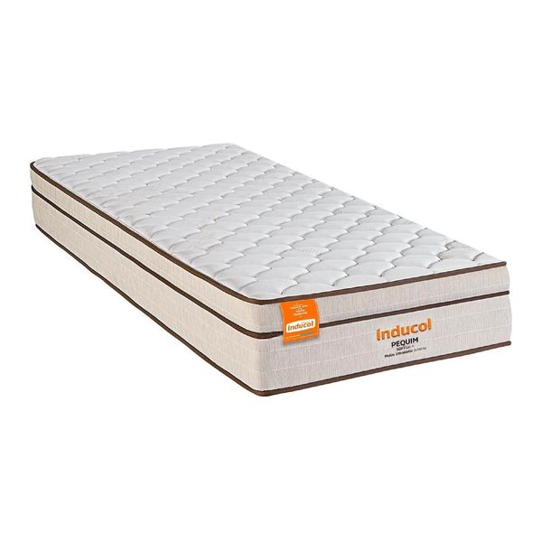 Colchão Solteiro Pequim 88x188cm Molas Ultralastic Softgel Inducol CR445A Branco/Bege
