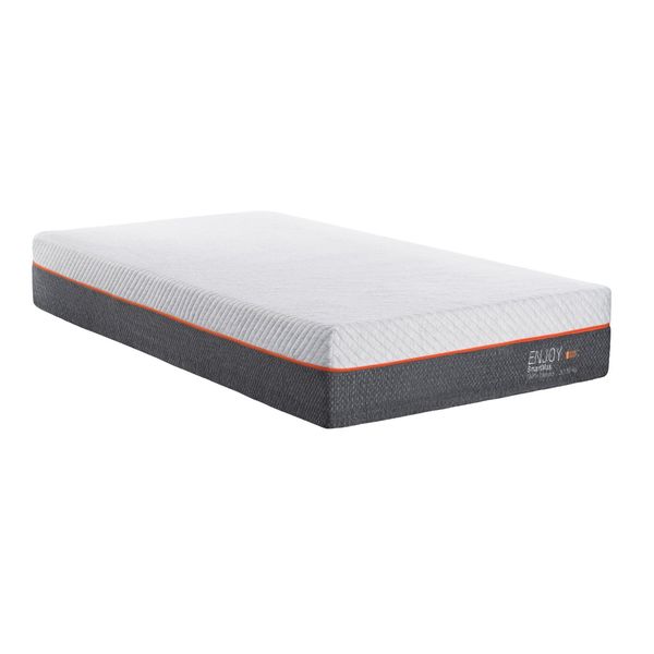 Colchão Solteiro Bed In a Box Enjoy Smartmax 88x188cm Espuma Mista Inducol CR449A Branco/Cinza