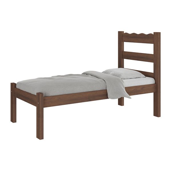 Cama de Solteiro Madeira Maciça para Colchão 78/88x188cm Multimóveis CR35254 Imbuia