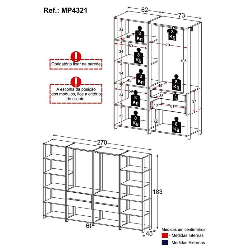 guarda-roupas-closet-modulado-205cm-4-pecas-com-4-gavetas-e-cabideiros-multimoveis-mp4321-preto-madeirado