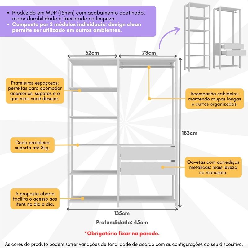 guarda-roupas-closet-modulado-135cm-2-pecas-com-2-gavetas-e-cabideiro-multimoveis-mp4320-branco