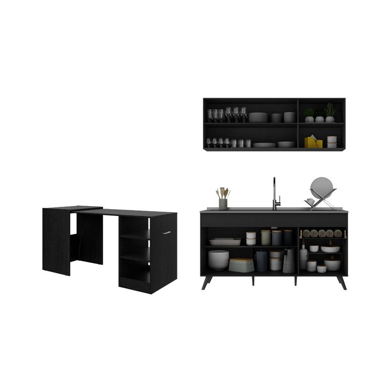 armario-de-cozinha-aereo-com-balcao-para-pia-e-mesa-dobravel-multimoveis-mp2256-preto