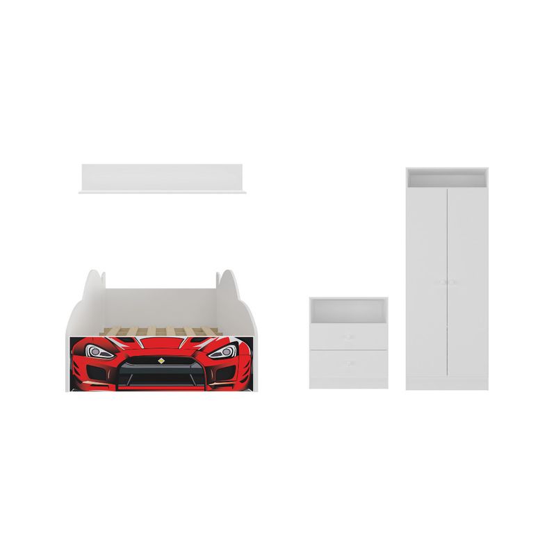 quarto-infantil-completo-com-cama-carro-para-colchao-88x188cm-multimoveis-mp4340-branco-vermelho