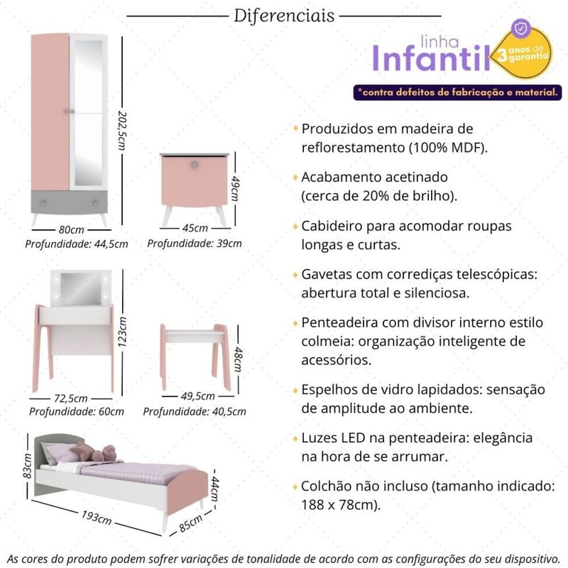 quarto-infantil-completo-para-colchao-78x188cm-com-penteadeira-docura-multimoveis-mp4341-branco-cinza-rosa