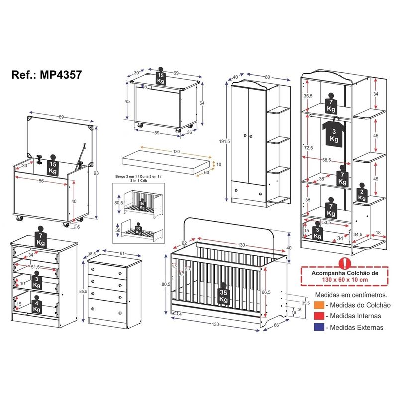quarto-infantil-completo-com-berco-3-em-1-com-colchao-incluso-e-bau-multimoveis-mp4357-branco-colorido