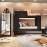 beliche-para-colchao-78x188cm-com-1-porta-e-sapateira-com-espelhos-multimoveis-mp4370-preto