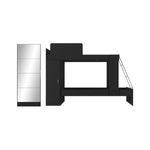beliche-para-colchao-78x188cm-com-1-porta-e-sapateira-com-espelhos-multimoveis-mp4370-preto