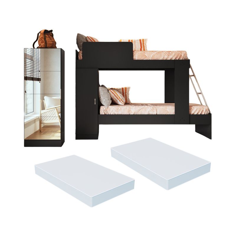 beliche-com-colchoes-inclusos-1-porta-e-sapateira-com-espelhos-multimoveis-mp4371-preto