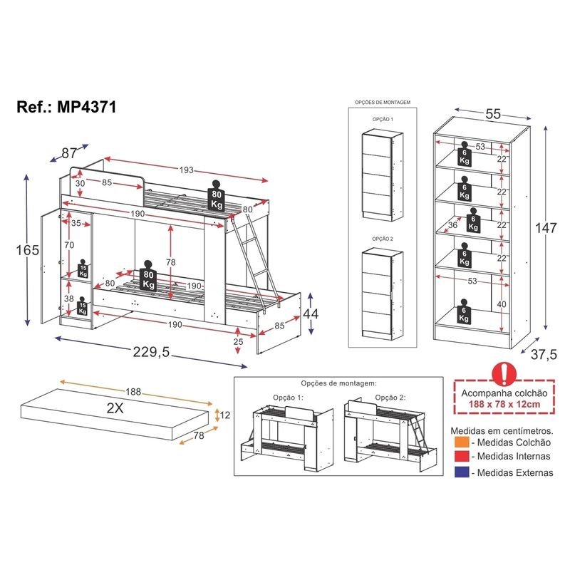 beliche-com-colchoes-inclusos-1-porta-e-sapateira-com-espelhos-multimoveis-mp4371-preto