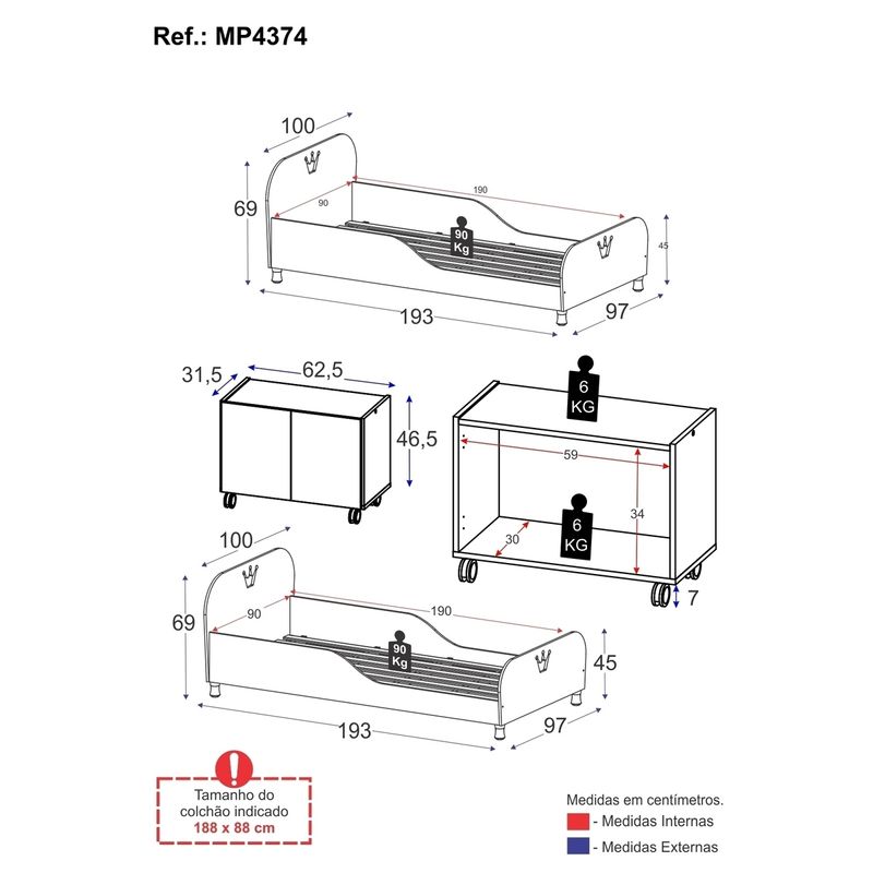 kit-2-camas-solteiro-para-colchao-88x188cm-com-mesa-de-cabeceira-2-portas-multimoveis-mp4374-branco