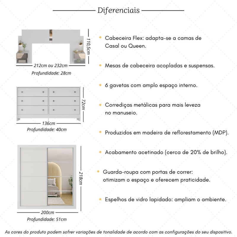 quarto-completo-com-cabeceira-casal-queen-guarda-roupa-e-comoda-multimoveis-mp4375-branco-lacca-fume