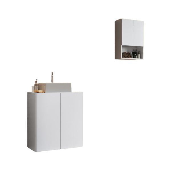 Conjunto de Gabinete Banheiro com Armário Aéreo 2 Portas Multimóveis MP5061 Branco