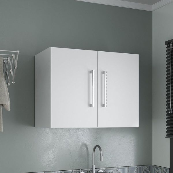 Armário de Lavanderia Aéreo com 2 Portas 57cm Multimóveis CR30039 Branco