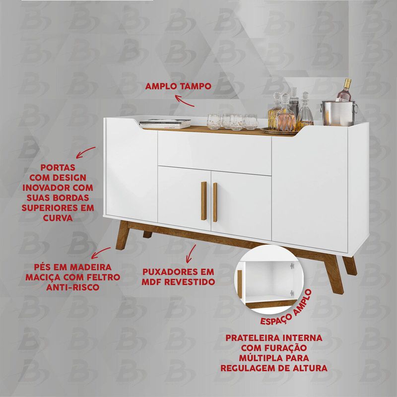 aparador-buffet-com-4-portas-e-1-gaveta-retro-136cm-multimoveis-cr50102-branco-cinamomo