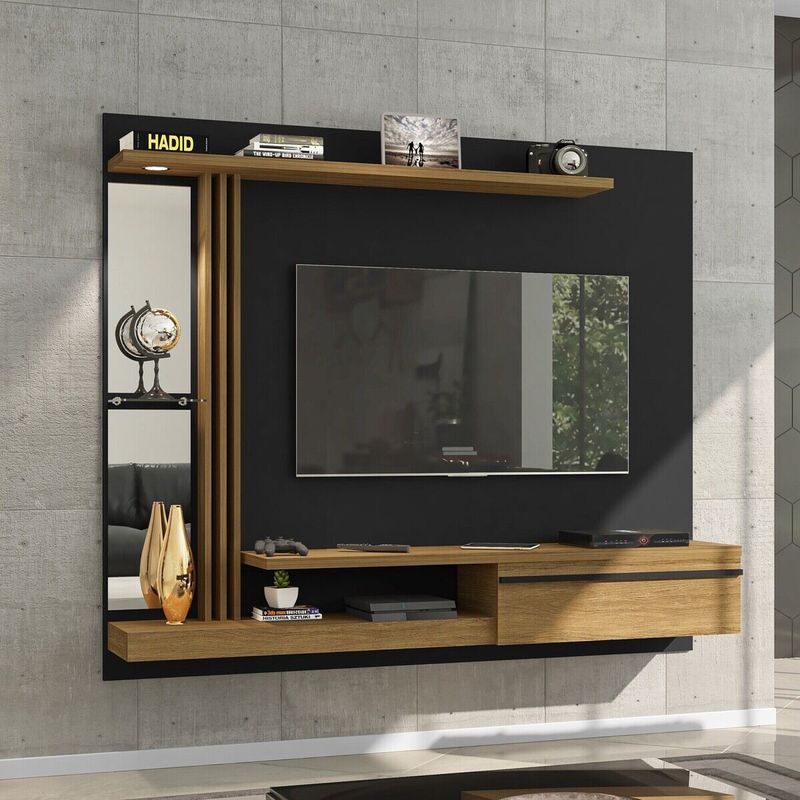 painel-para-tv-ate-55-polegadas-com-led-espelhos-vidro-e-1-porta-multimoveis-cr45284-preto-fosco-cinamomo
