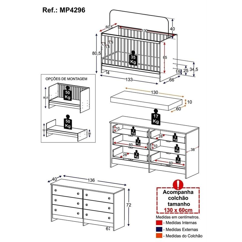 berco-3-em-1-com-colchao-incluso-e-comoda-framboesa-multimoveis-mp4296-branco
