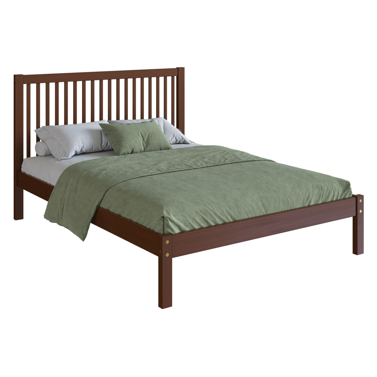 Cama de Casal de Madeira Maciça para Colchão 138x188cm Multimóveis