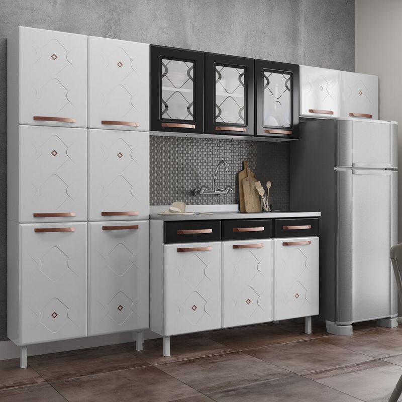 cozinha-completa-modulada-de-aco-4-pecas-com-vidros-e-gabinete-pia-multimoveis-cr20352-branco-preto
