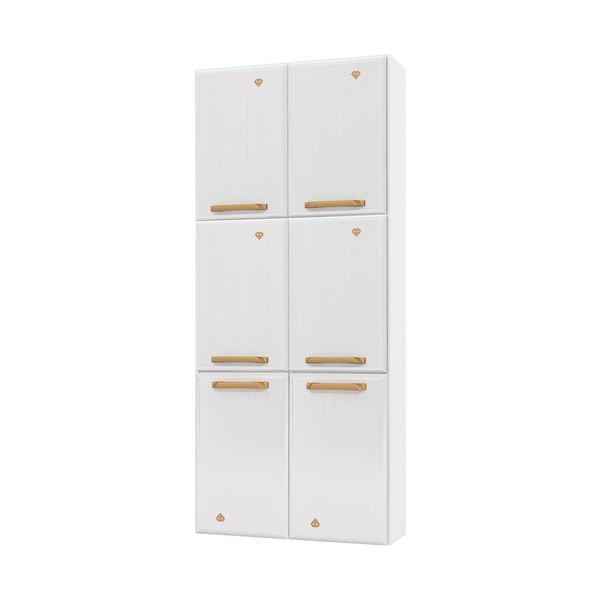 Paneleiro Duplo para Cozinha de Aço com 6 Portas 70cm Multimóveis CR20363 Branco