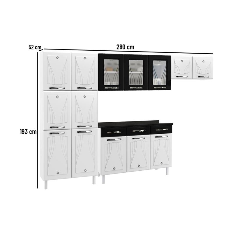 cozinha-completa-modulada-de-aco-4-pecas-com-vidros-e-balcao-multimoveis-cr20356-branco-preto