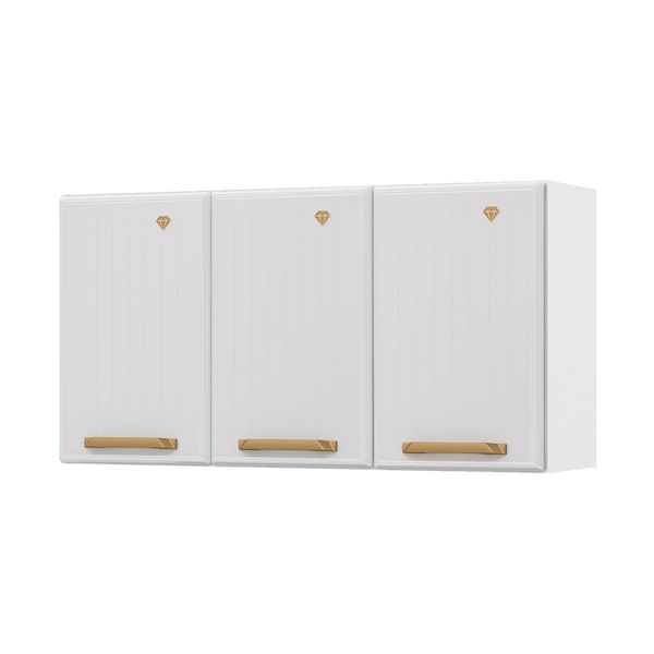 Armário de Cozinha Aéreo de Aço com 3 Portas 105cm Multimóveis CR20358 Branco