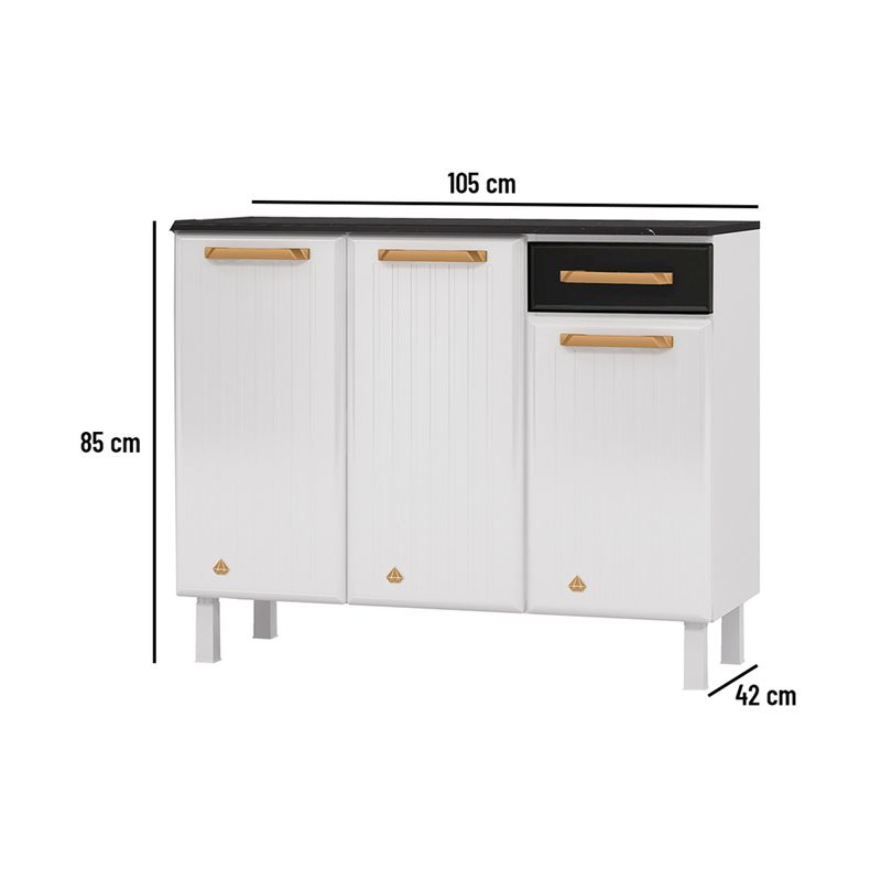 balcao-de-cozinha-de-aco-com-tampo-3-portas-e-1-gaveta-105cm-multimoveis-cr20361-branco-preto