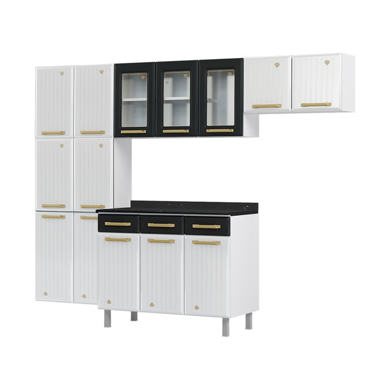 cozinha-completa-modulada-aco-4-pecas-com-balcao-com-tampo-multimoveis-cr20370-branco-preto