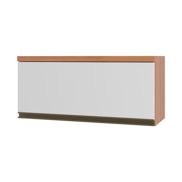 Armário de Cozinha Aéreo com 1 Porta Basculante 80cm Multimóveis CR20393 Freijó/Branco