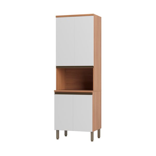 Armário de Cozinha para Forno/Micro-ondas com 4 Portas 70cm Multimóveis CR20399 Freijó/Branco