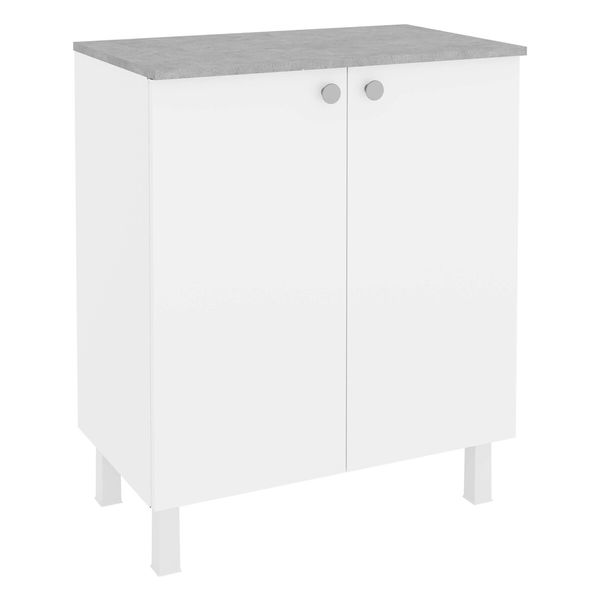 Balcão de Lavanderia com Tampo e 2 Portas 70cm Multimóveis CR30045 Branco