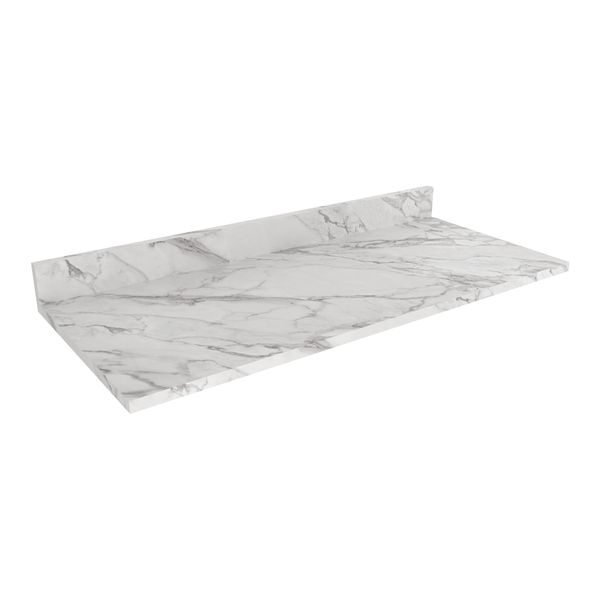 Tampo MDP 25mm para Balcão de Cozinha 120cm Multimóveis CR20415 Mármore Branco