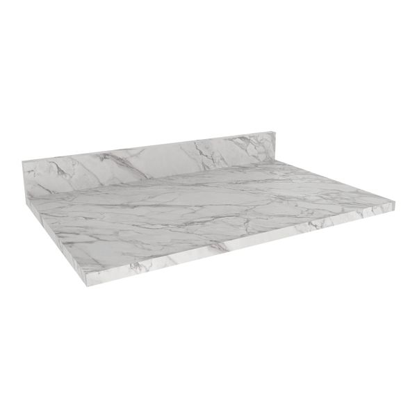 Tampo MDP 25mm para Balcão de Cozinha 80cm Multimóveis CR20418 Mármore Branco