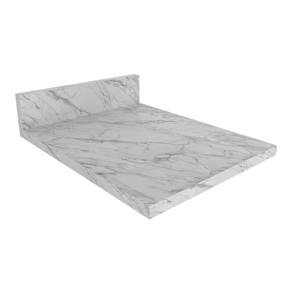 Tampo MDP 25mm para Balcão de Cozinha 40cm Multimóveis CR20419 Mármore Branco