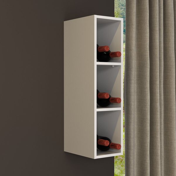 Nicho Aéreo de Cozinha Garrafeiro em MDF 20cm Multimóveis CR20434 Branco