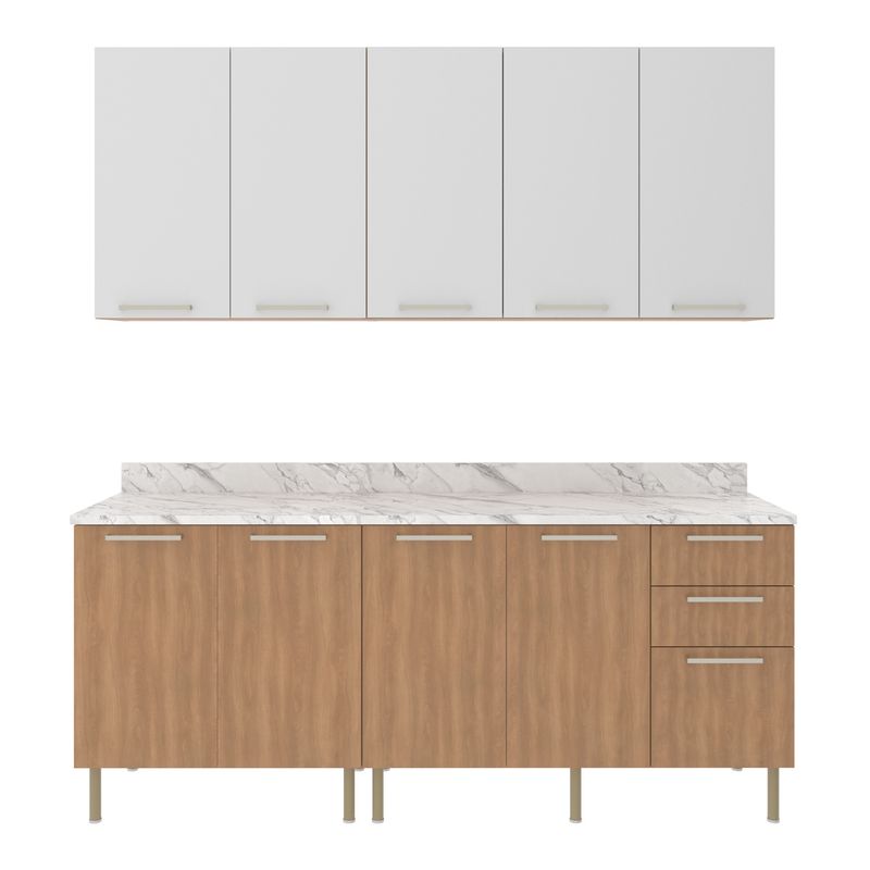 cozinha-compacta-4-pecas-com-armario-e-balcao-com-tampo-multimoveis-cr20448-freijo-branco-marmore-branco