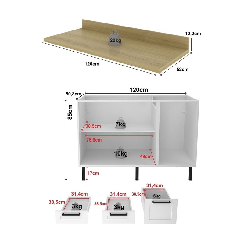 balcao-de-cozinha-em-mdf-com-tampo-2-portas-e-3-gavetas-120cm-multimoveis-cr20462-branco-carvalho-tropical