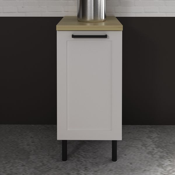Balcão de Cozinha em MDF com Tampo e 1 Porta 40cm Multimóveis CR20464 Branco/Carvalho Tropical