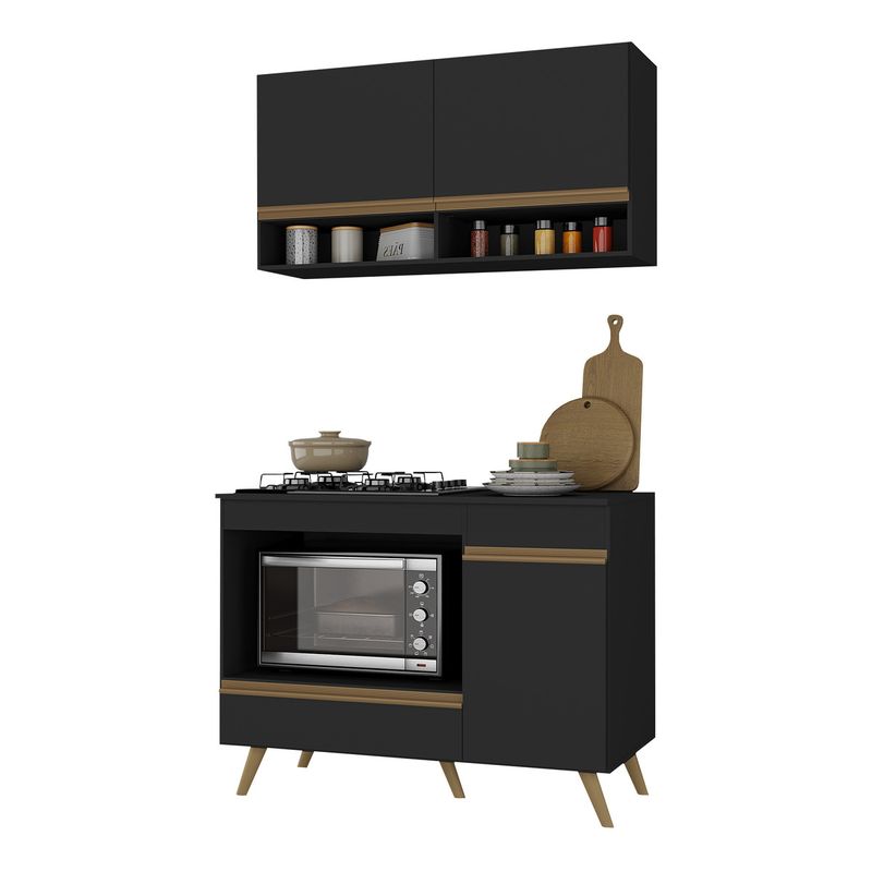 armario-de-cozinha-modulada-compacta-105cm-com-balcao-para-cooktop-veneza-multimoveis-mp2260-preto-dourado