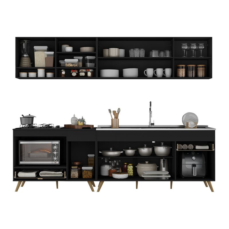 armario-de-cozinha-modulada-compacta-4-pcs-com-balcao-para-cooktop-veneza-multimoveis-mp2261-preto-dourado