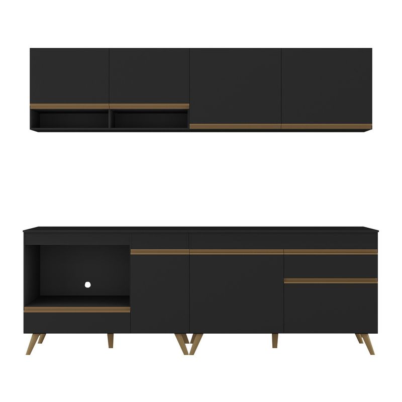 armario-de-cozinha-modulada-compacta-com-balcao-para-cooktop-forno-veneza-multimoveis-mp2262-preto-dourado