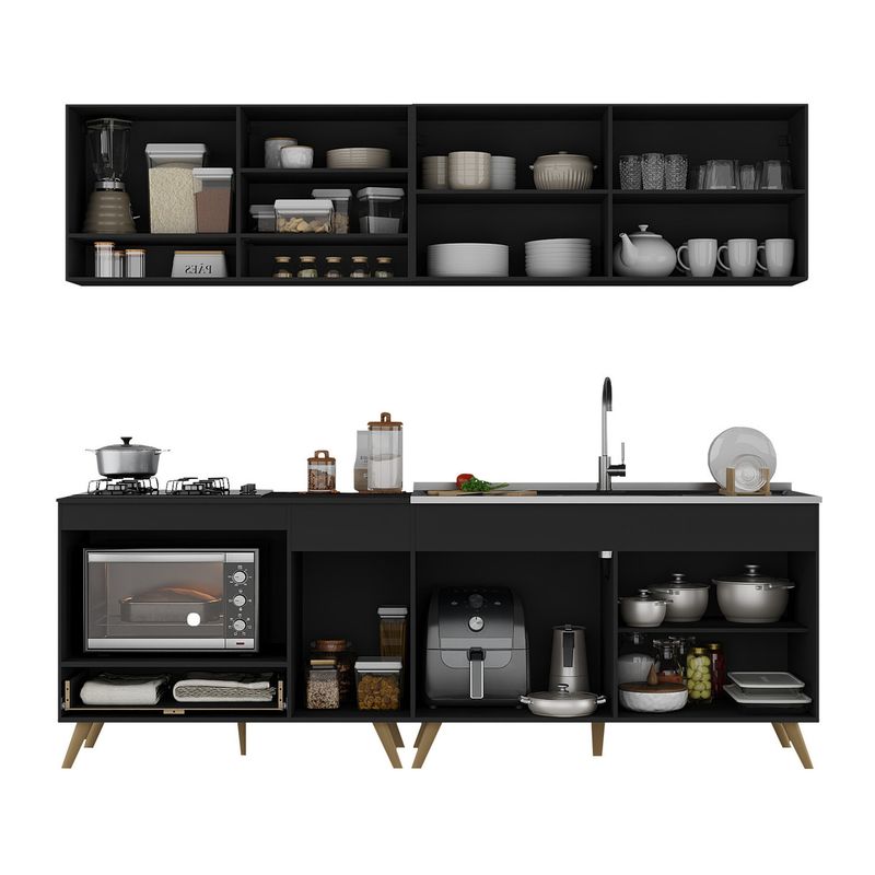 armario-de-cozinha-modulada-compacta-4-pcs-com-balcao-para-cooktop-veneza-multimoveis-mp2264-preto-dourado