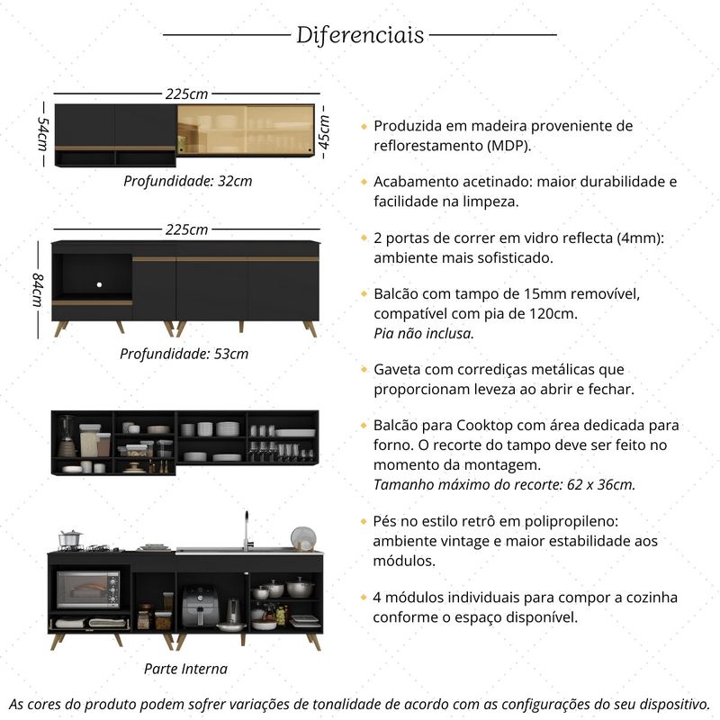 armario-de-cozinha-modulada-compacta-225cm-com-balcao-para-cooktop-veneza-multimoveis-mp2265-preto-dourado