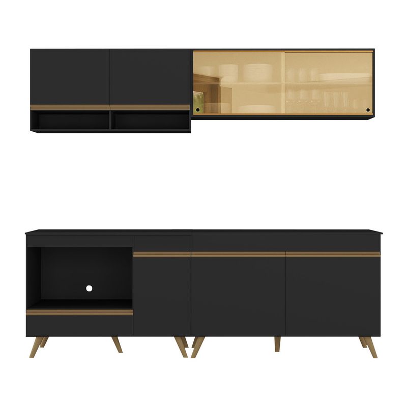 armario-de-cozinha-modulada-compacta-225cm-com-balcao-para-cooktop-veneza-multimoveis-mp2265-preto-dourado