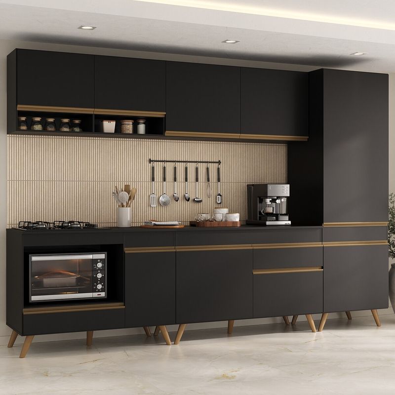 cozinha-modulada-completa-compacta-5-pcs-com-balcao-para-cooktop-veneza-multimoveis-mp2266-preto-dourado