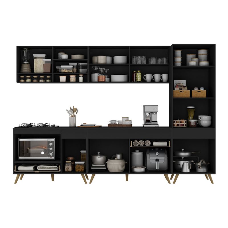 cozinha-modulada-completa-compacta-5-pcs-com-balcao-para-cooktop-veneza-multimoveis-mp2266-preto-dourado
