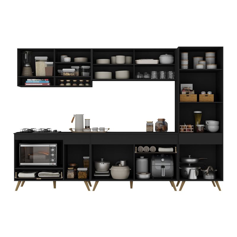 cozinha-modulada-completa-compacta-287cm-com-balcao-para-cooktop-veneza-multimoveis-mp2267-preto-dourado