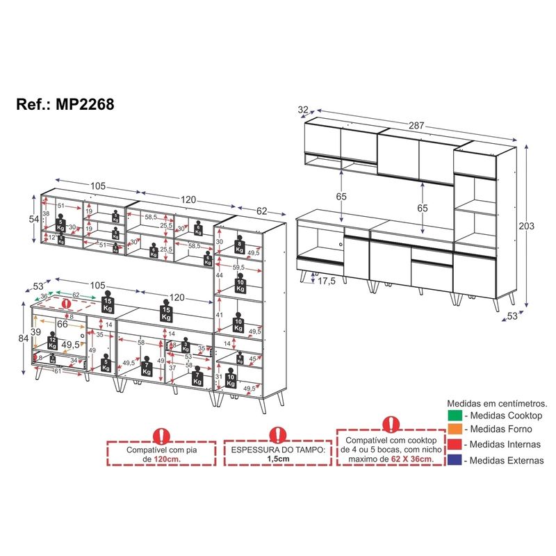 cozinha-modulada-completa-compacta-5-pcs-com-balcao-para-cooktop-veneza-multimoveis-mp2268-preto-dourado