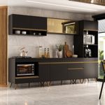 cozinha-modulada-completa-compacta-287cm-com-balcao-para-cooktop-veneza-multimoveis-mp2269-preto-dourado