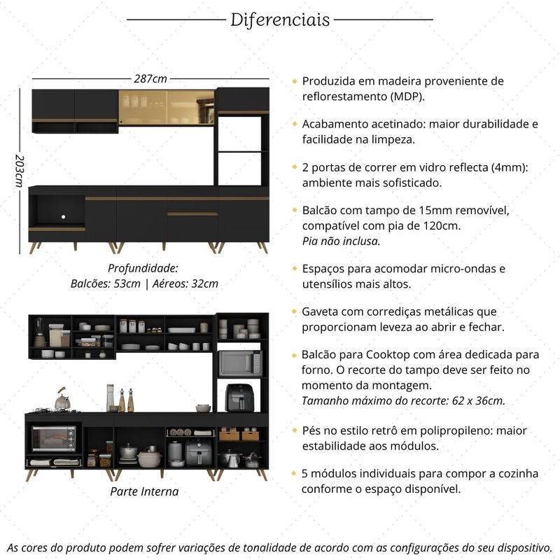 cozinha-modulada-completa-compacta-287cm-com-balcao-para-cooktop-veneza-multimoveis-mp2269-preto-dourado