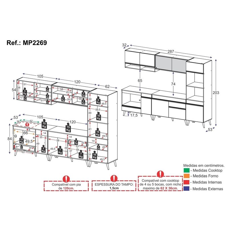 cozinha-modulada-completa-compacta-287cm-com-balcao-para-cooktop-veneza-multimoveis-mp2269-branco-dourado